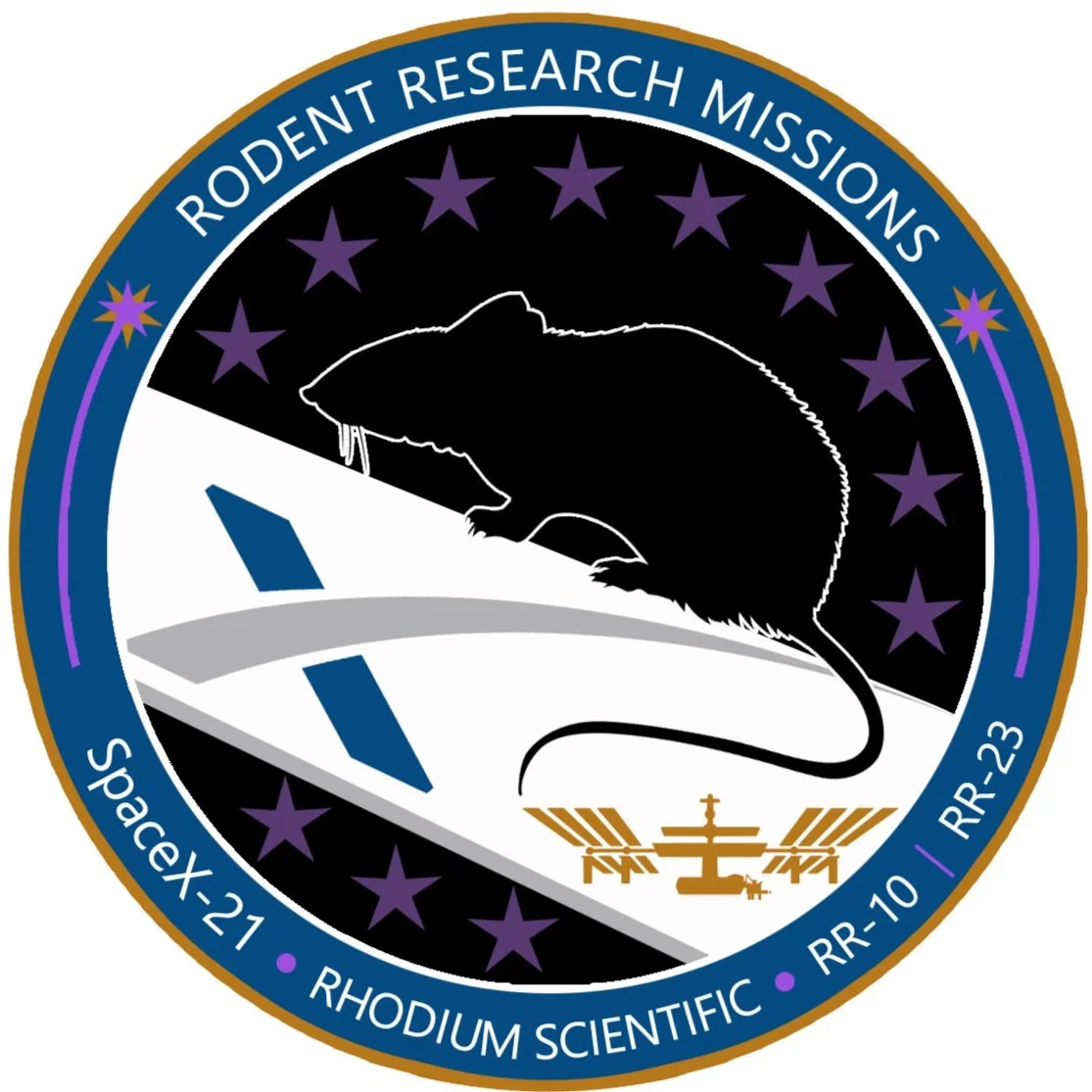 Rodent research missions logo with rat silhouette.