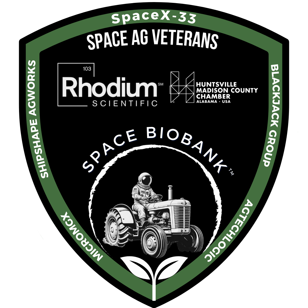 Space Biobank logo with astronaut on tractor.