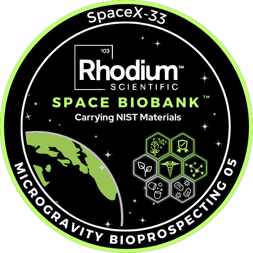 SpaceX-33 Rhodium Scientific Space Biobank patch.