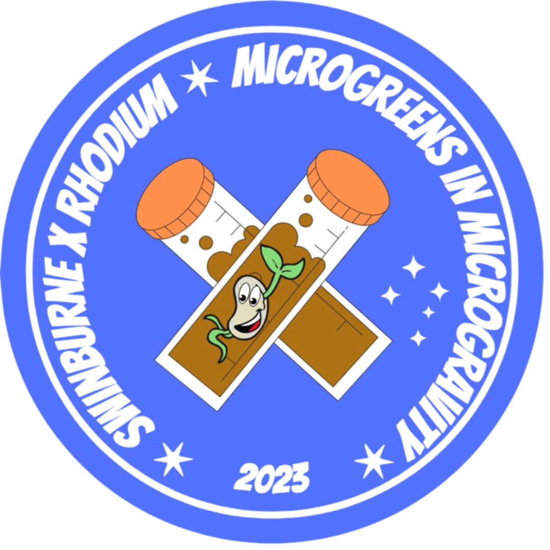 Microgreens project logo, test tubes, smiling sprout.