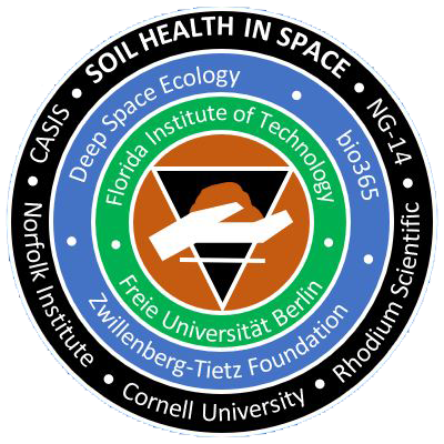 Space-themed logo with multiple institutions' names.