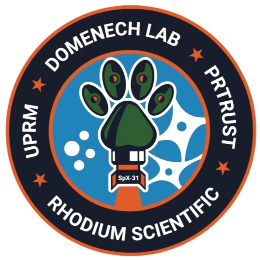 Emblem with lab and scientific organizations' names.